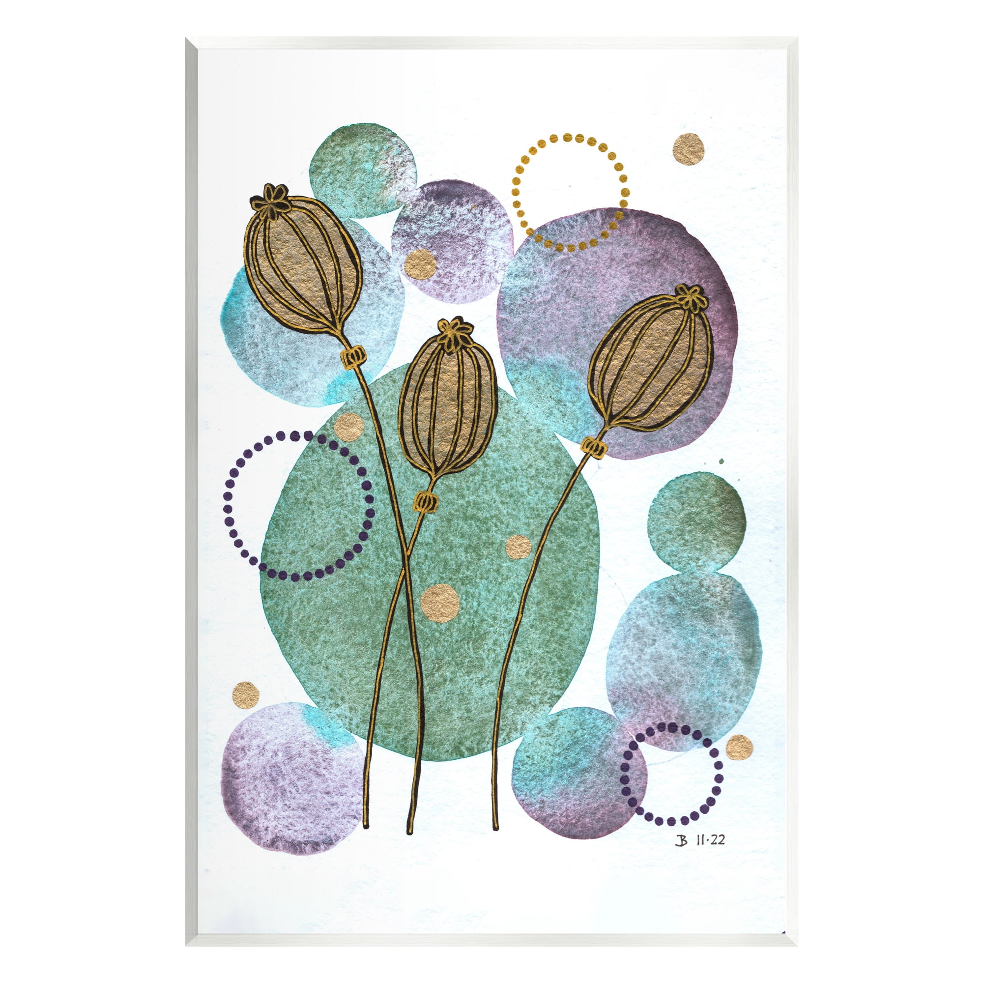 Stupell Industries Modern Geometric Botanicals Botanical & Floral Painting Unframed Art Print Wall Art, 13 x 19