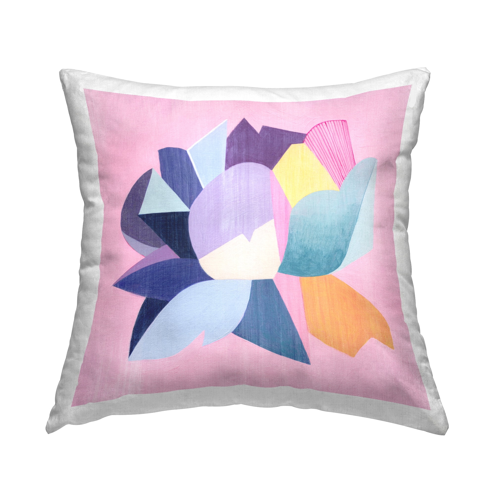Stupell Industries Modern Geometric Flower Decorative Printed Throw Pillow, 18 x 18