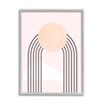 thumbnail image 1 of Stupell Industries Modern Geometric Rainbow Arch Lines Pink Sky Sun Abstract Painting Gray Framed Art Print Wall Art, 16 x 20, 1 of 7