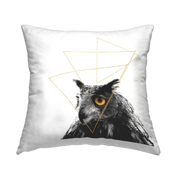 Stupell Industries Modern Geometric Shape Owl Printed Throw Pillow Design by K. Kaufman