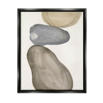 Stupell Industries Modern Geometric Shapes Composition Graphic Art Jet Black Floating Framed Canvas Print Wall Art, Design by Laura Marr