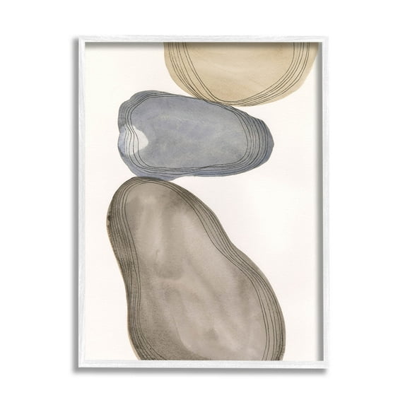 Stupell Industries Modern Geometric Shapes Composition Graphic Art White Framed Art Print Wall Art, Design by Laura Marr