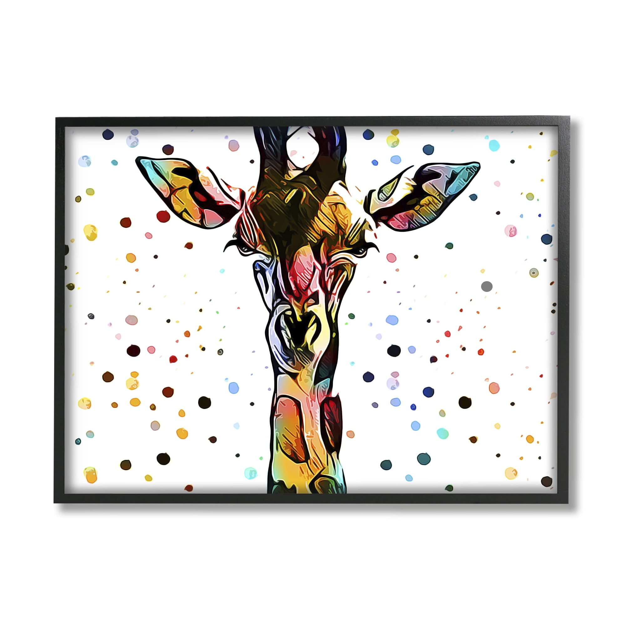 Stupell Industries Modern Giraffe Portrait Abstract Kids' Polka Dot Pattern, 30 x 24,Design by Ashley Aldridge