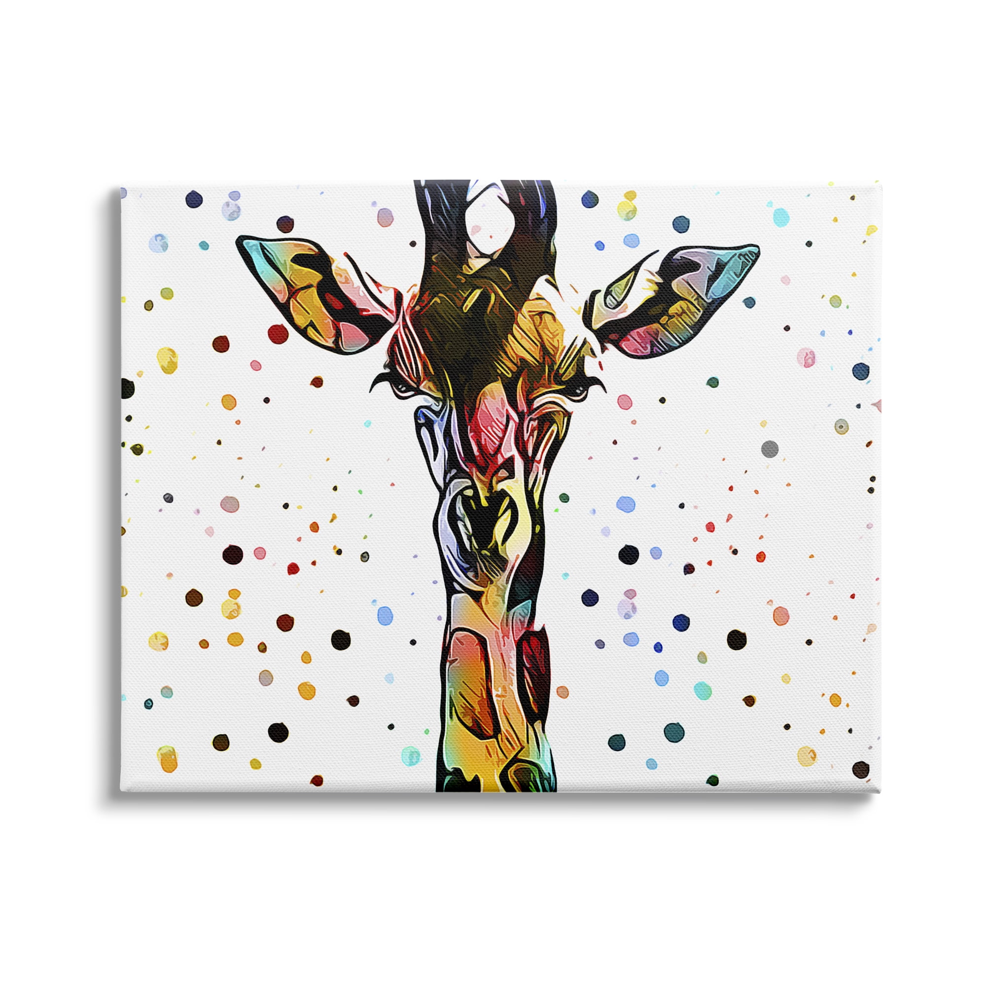 Stupell Industries Modern Giraffe Portrait Abstract Kids' Polka Dot Pattern, 40 x 30,Design by Ashley Aldridge