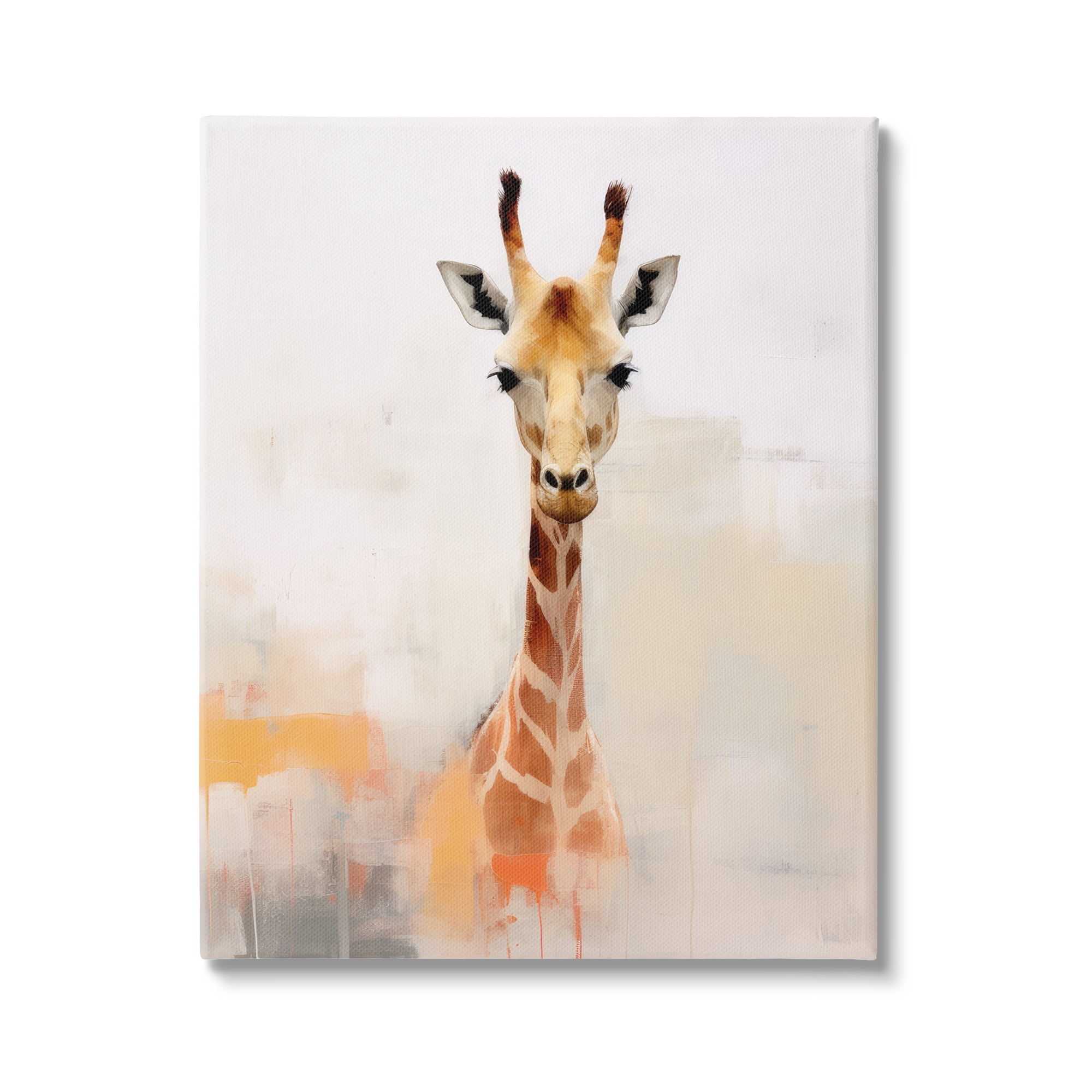Stupell Industries Modern Giraffe Portrait Animals & Insects Painting Gallery Wrapped Canvas Art Print Wall Art, 16 x 20