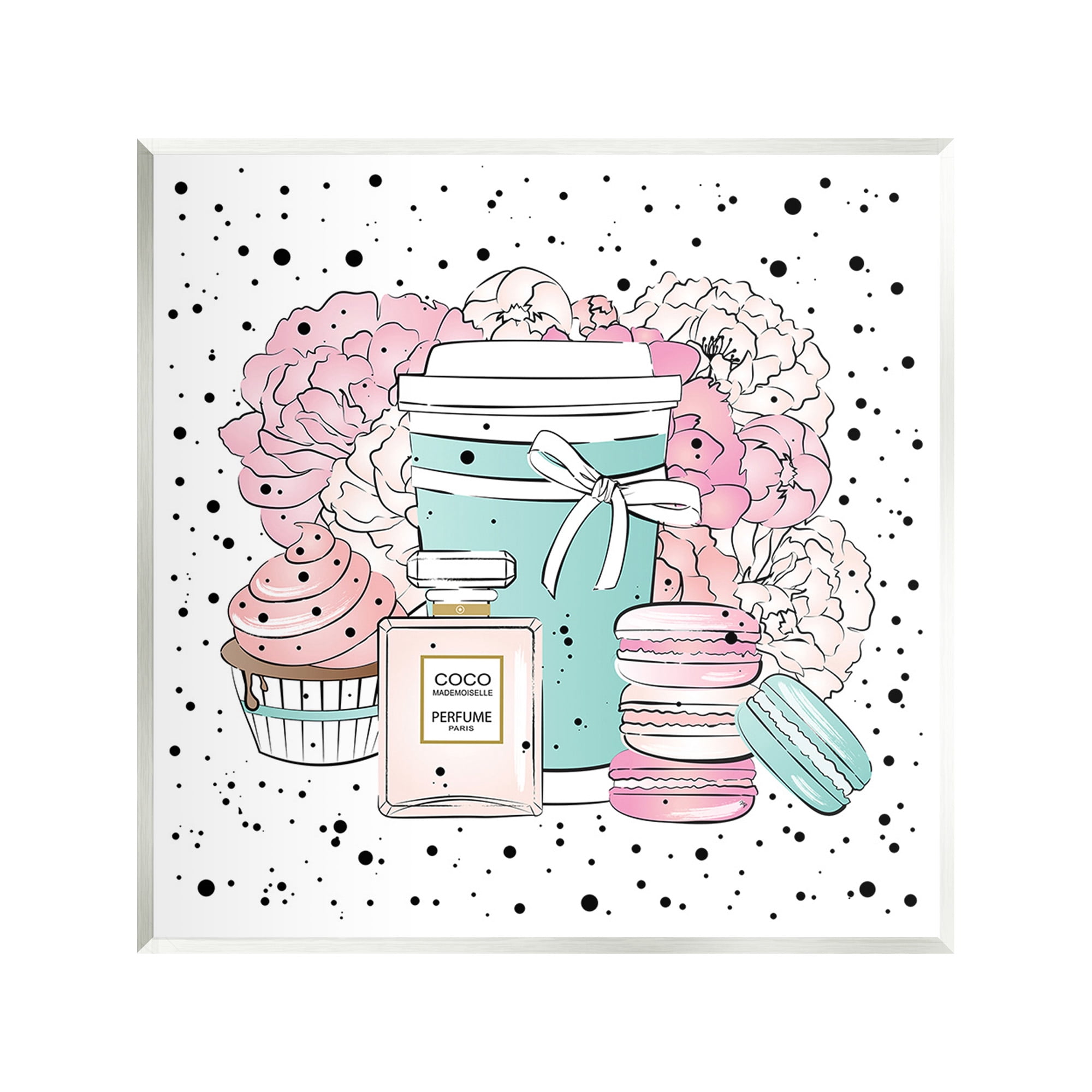Stupell Industries Modern Glam Desserts Food & Beverage Painting Unframed Art Print Wall Art, 12 x 12
