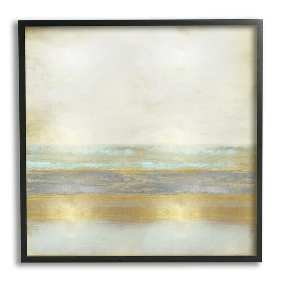 Stupell Industries Modern Glam Landscape Abstract Painting Black Framed Art Print Wall Art, 12 x 12