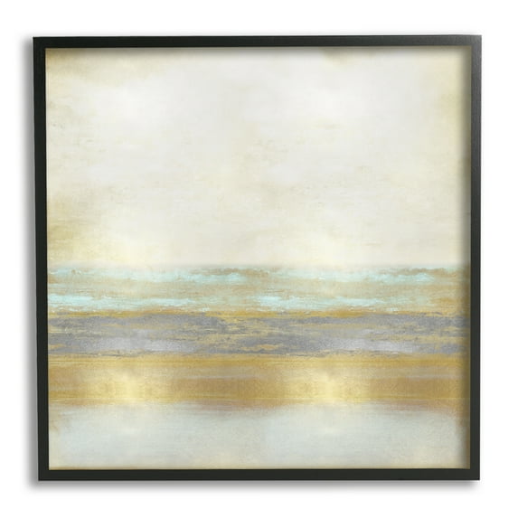 Stupell Industries Modern Glam Landscape Abstract Painting Black Framed Art Print Wall Art, 24 x 24