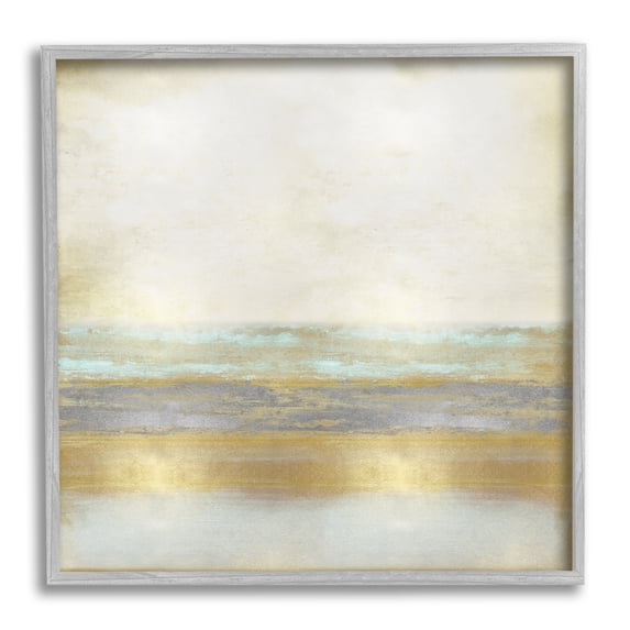 Stupell Industries Modern Glam Landscape Abstract Painting Gray Framed Art Print Wall Art, 12 x 12