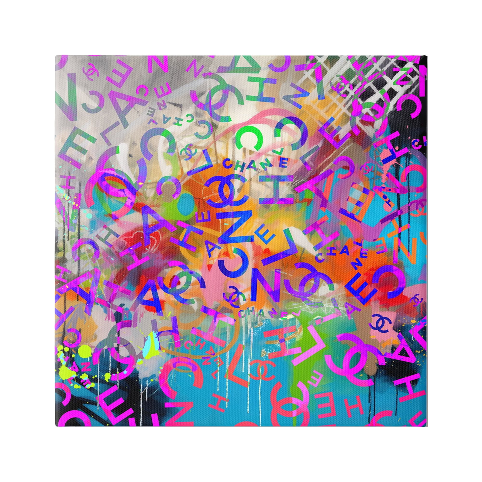 Stupell Industries Modern Glam Logos Abstract Painting Gallery Wrapped Canvas Print Wall Art, 24 x 24