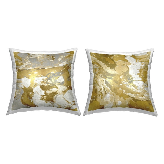 Stupell Industries Modern Glam Marbled Pattern Printed Throw Pillow Design by Danielle Carson (Set of 2)