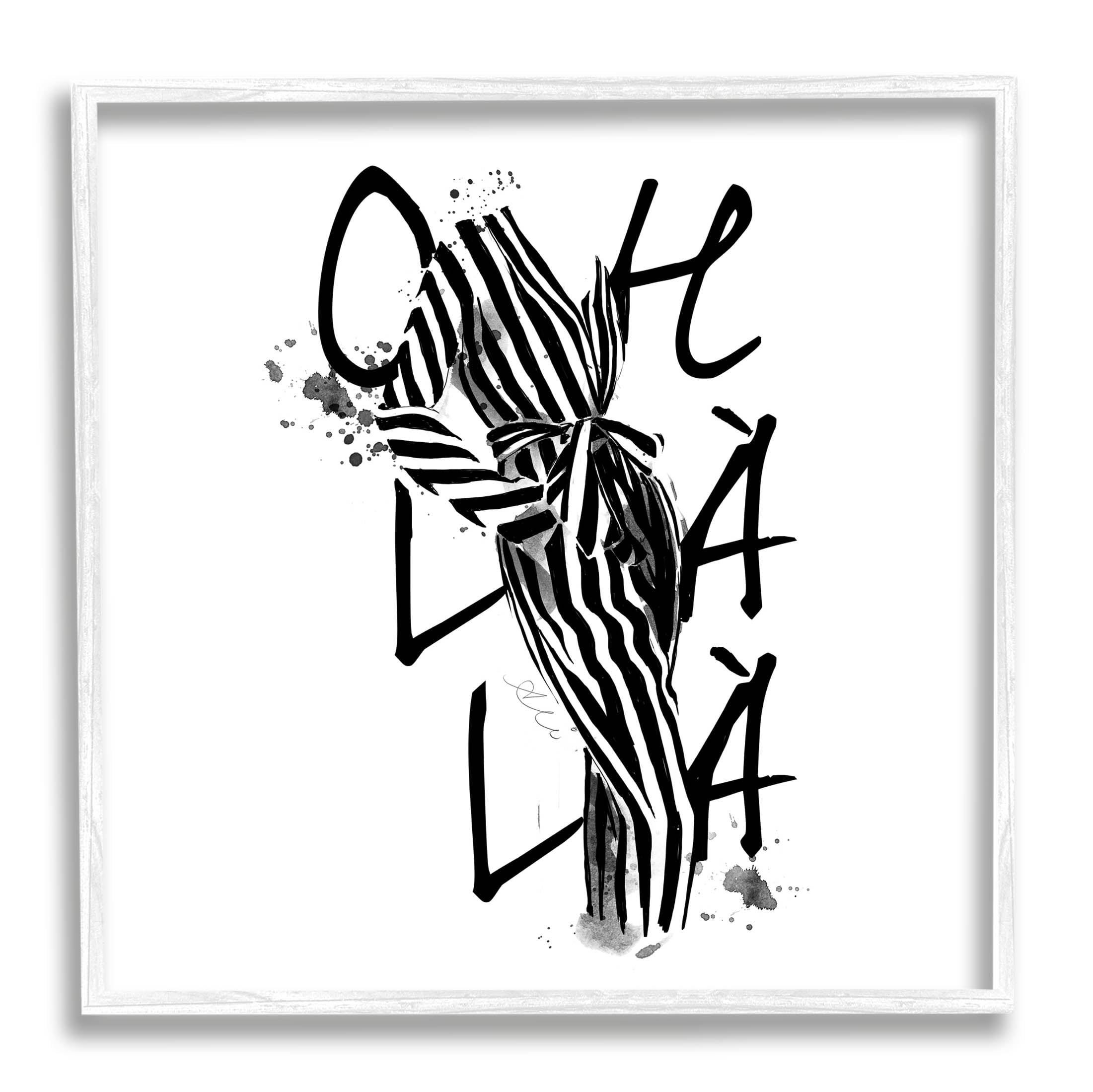 12" x 12" Black and White Glam Wood Framed Art Print