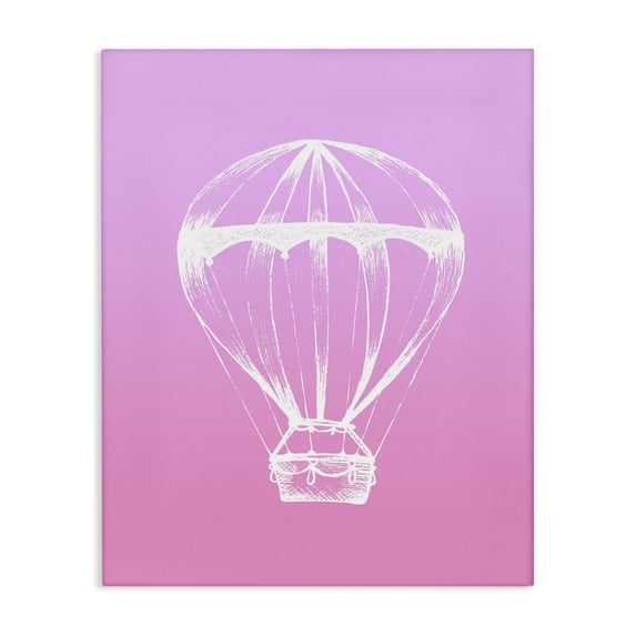 Stupell Industries Modern Graphic Hot Air Balloon White and Pink Canvas Art, 24 x 30, by Daphne Polselli