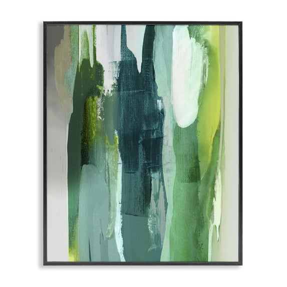 Stupell Industries Modern Green Asymmetrical Abstract Black Framed Giclee Art, 11 x 14, by Jackie Hanson