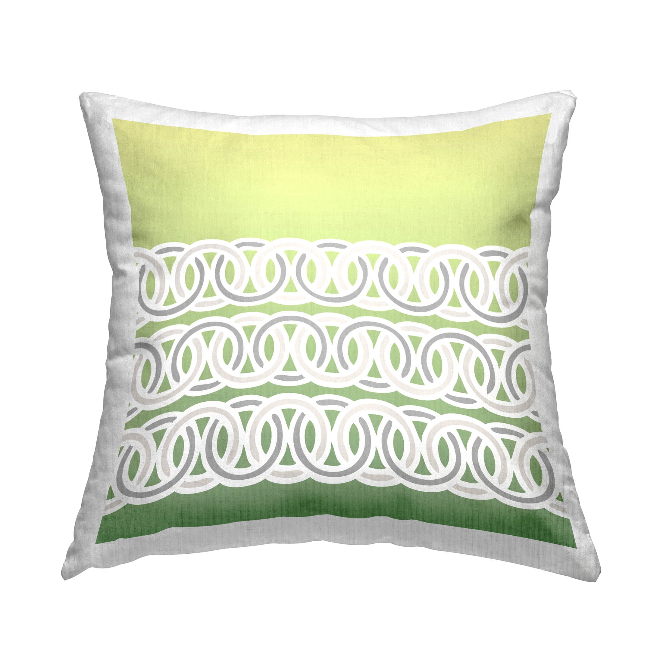 Stupell Industries Modern Green Loop Pattern Printed Throw Pillow Design by George Tygert
