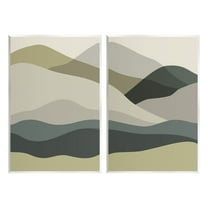 Stupell Industries Modern Green Mountains Landscape Painting Unframed Art Print Wall Art, 10 x 15, Set of 2