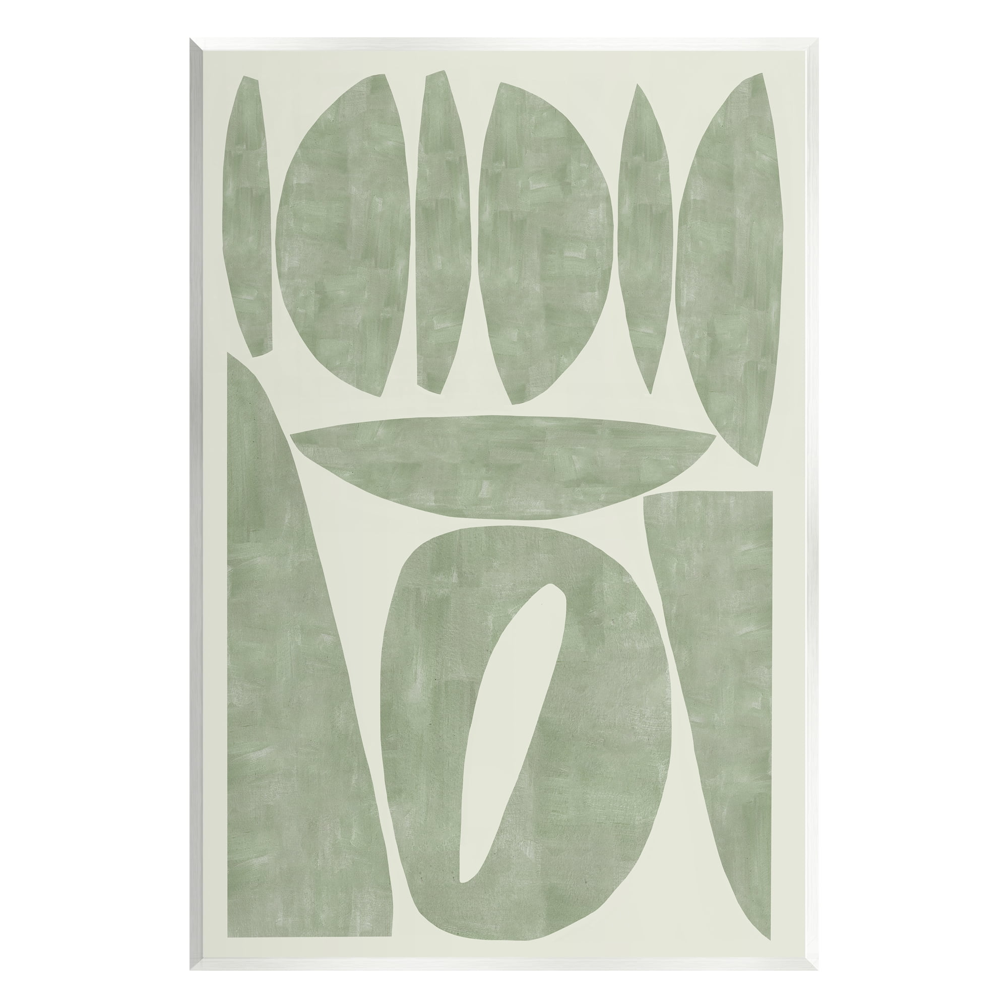 Stupell Industries Modern Green Shapes Abstract Painting Unframed Art Print Wall Art, 13 x 19