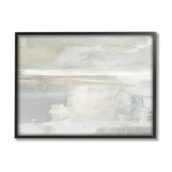 Stupell Industries Modern Grey Scenery Abstract Painting Black Framed Art Print Wall Art, 14 x 11