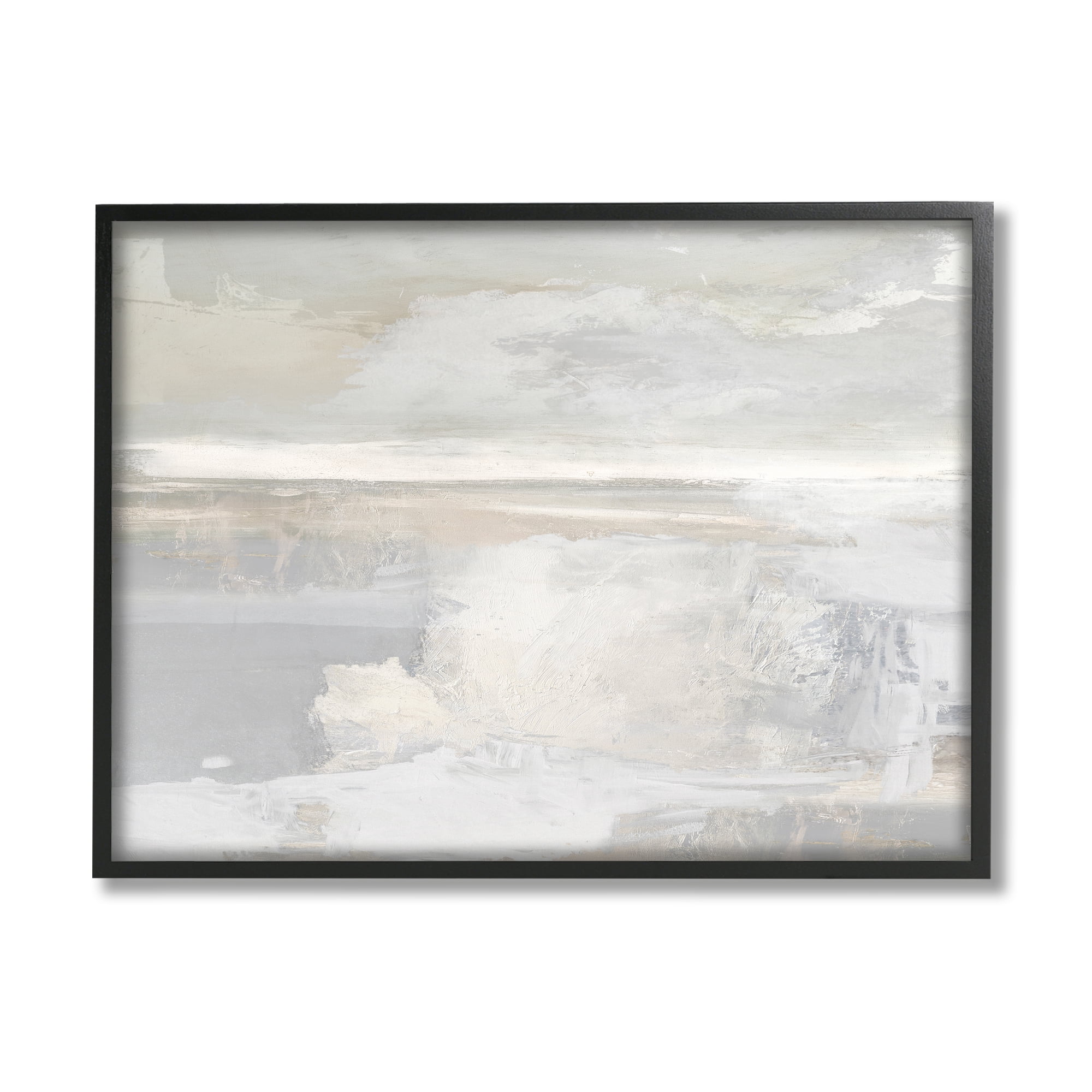 Stupell Industries Modern Grey Scenery Abstract Painting Black Framed Art Print Wall Art, 30 x 24
