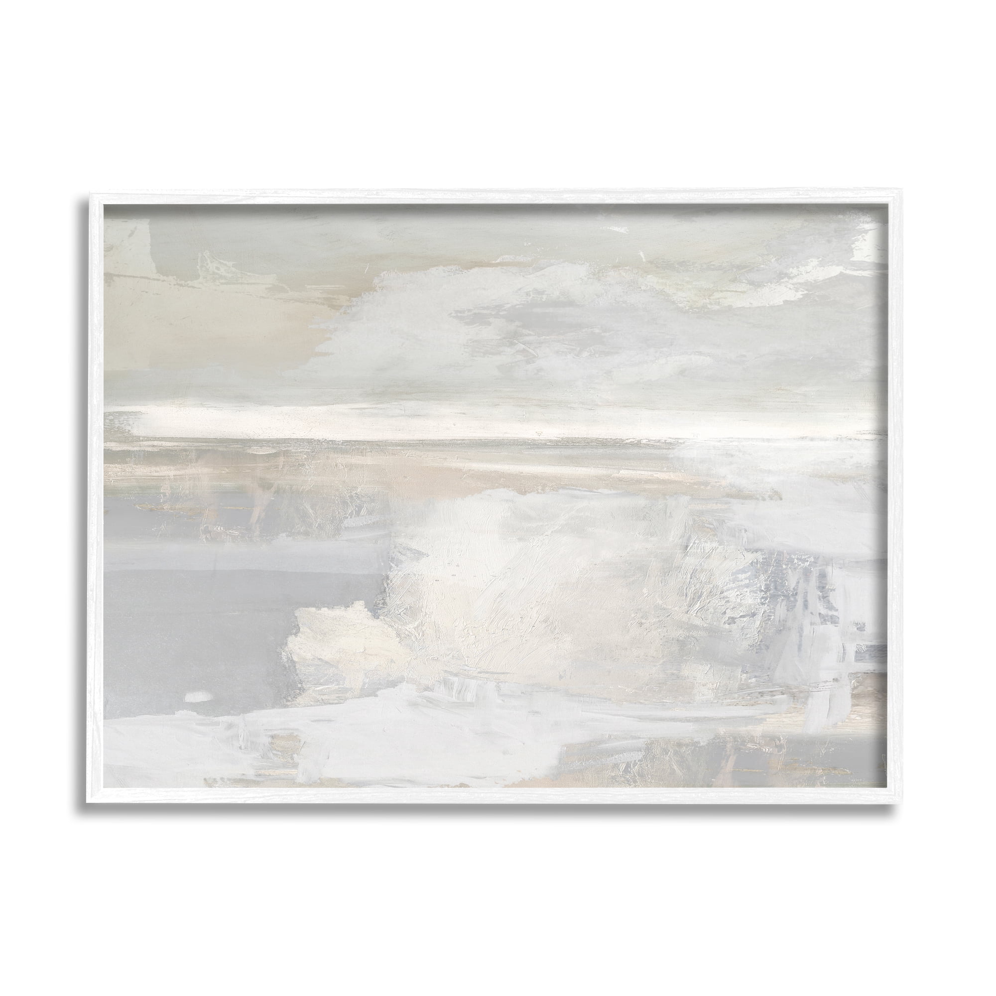 Stupell Industries Modern Grey Scenery Abstract Painting White Framed Art Print Wall Art, 20 x 16
