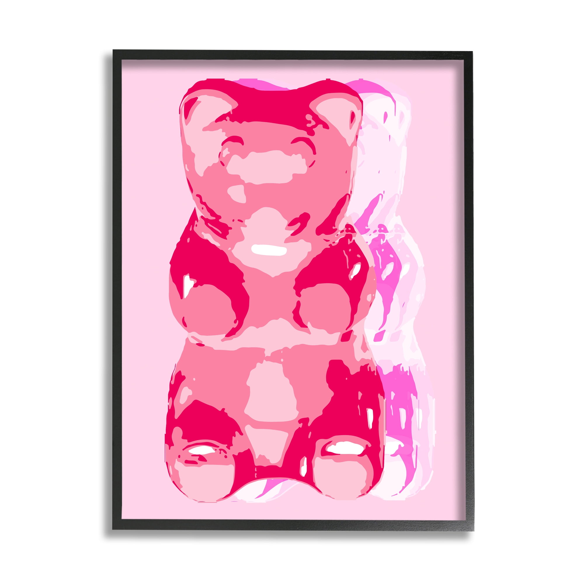 Stupell Industries Modern Gummy Bear Food & Beverage Painting Black Framed Art Print Wall Art, 24 x 30