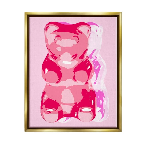 Stupell Industries Modern Gummy Bear Food & Beverage Painting Gold Floater Framed Art Print Wall Art, 17 x 21