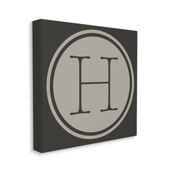 Stupell Industries Modern H Initial Circular Elevator Key Shape Typography Painting Gallery Wrapped Canvas Print Wall Art, 36 x 36