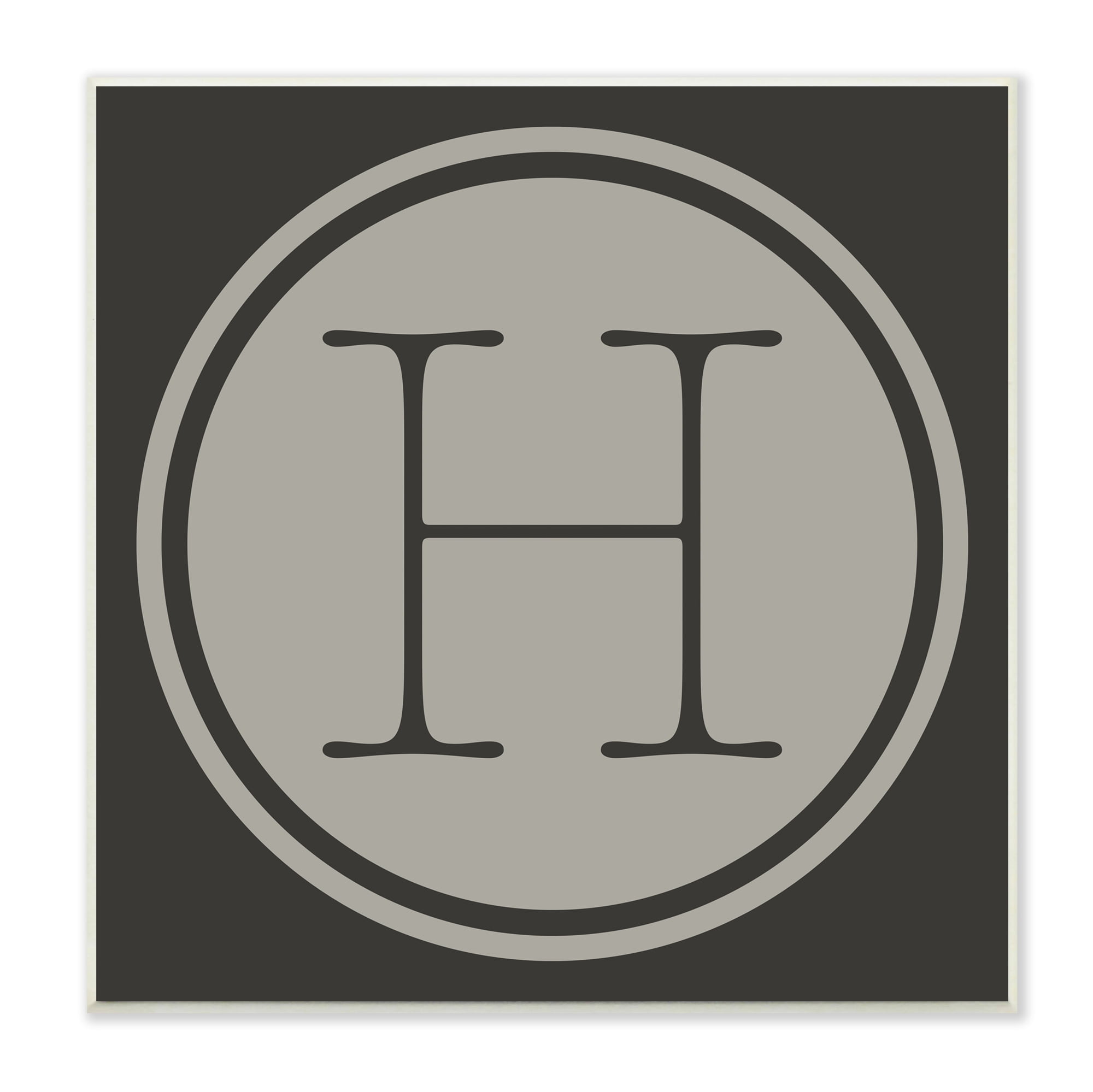 Stupell Industries Modern H Initial Circular Elevator Key Shape Typography Painting Unframed Art Print Wall Art, 12 x 12
