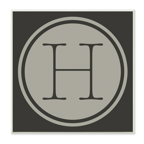 Stupell Industries Modern H Initial Circular Elevator Key Shape Typography Painting Unframed Art Print Wall Art, 12 x 12