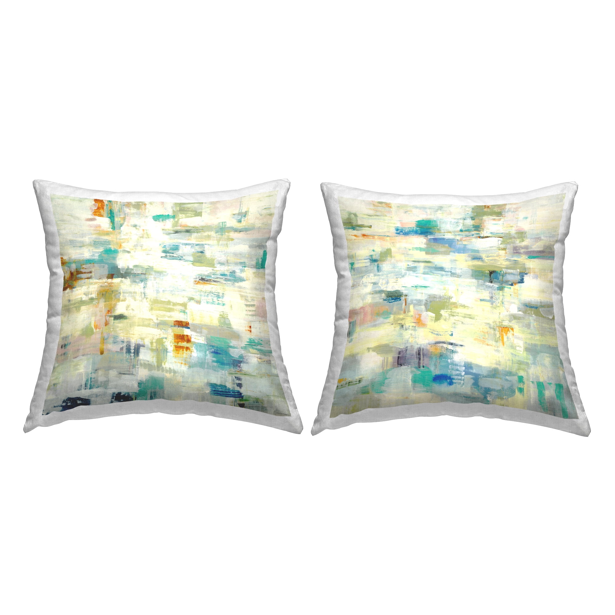 Stupell Industries Modern Hatched Abstraction Square Decorative Printed Throw Pillow, 18 x 18, Set of 2