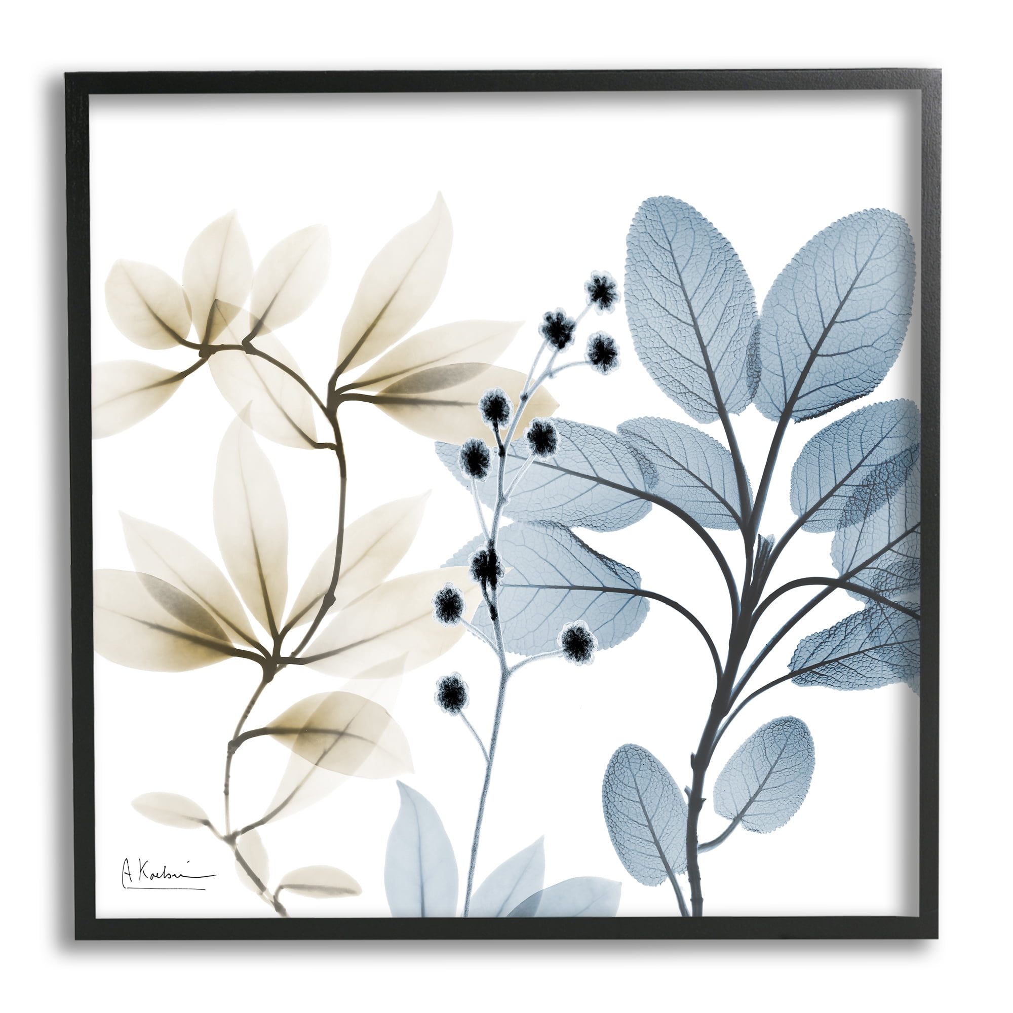 Stupell Industries Modern Herb Sprigs Botanical & Floral Painting Black Framed Art Print Wall Art, 12 x 12