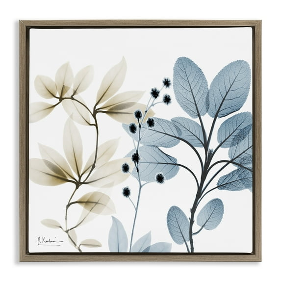 Stupell Industries Modern Herb Sprigs Botanical & Floral Painting Brown Floater Framed Canvas Art Print Wall Art, 25 x 25