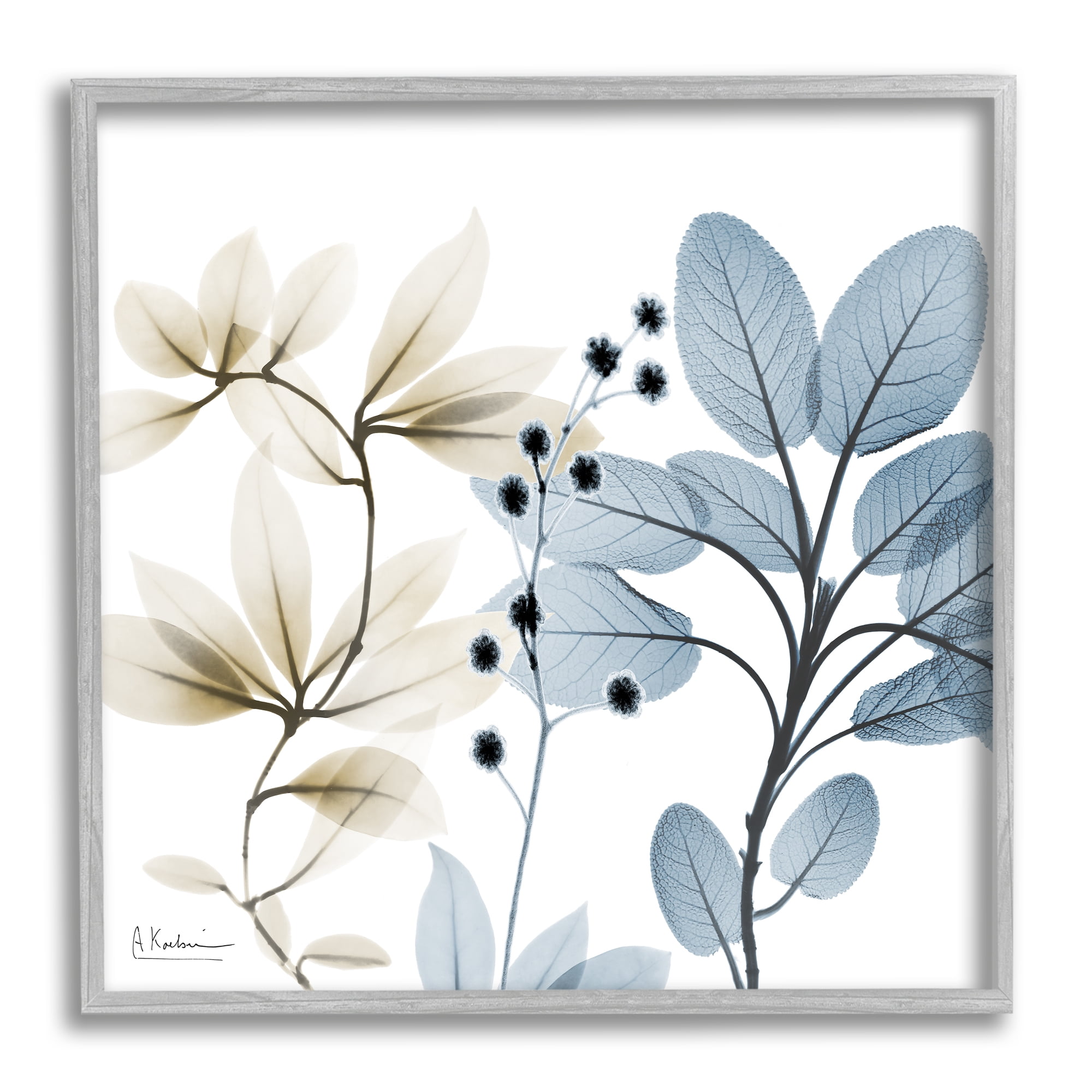 Stupell Industries Modern Herb Sprigs Botanical & Floral Painting Gray Framed Art Print Wall Art, 17 x 17