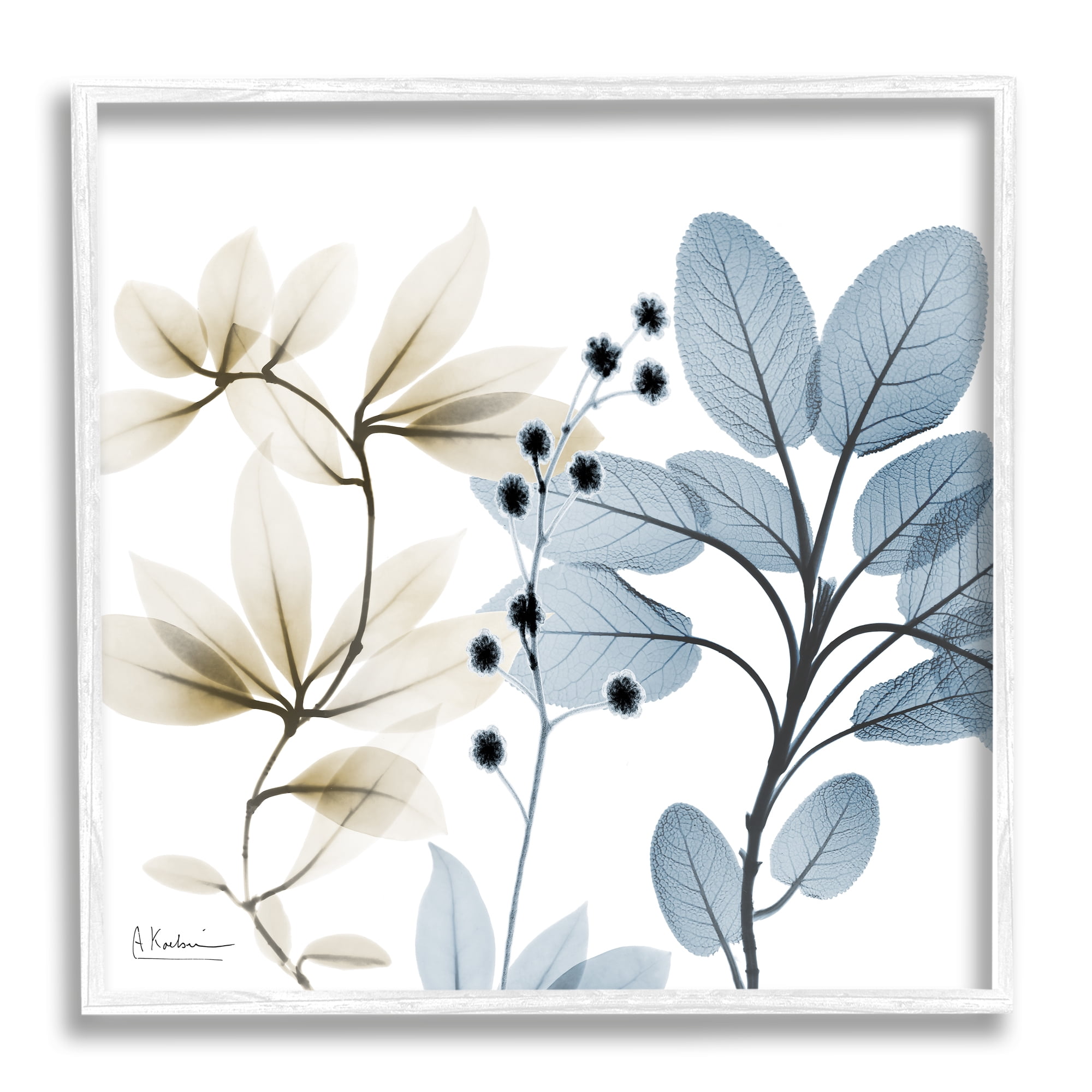 Stupell Industries Modern Herb Sprigs Botanical & Floral Painting White Framed Art Print Wall Art, 17 x 17