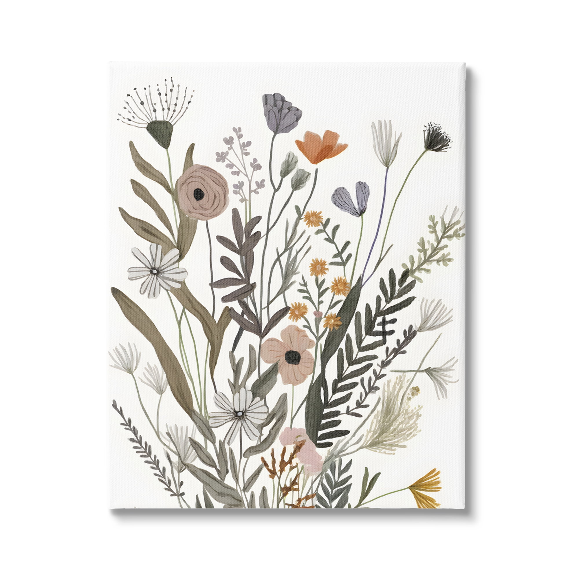 Stupell Industries Modern Herbal Leaves Botanical & Floral Painting Gallery Wrapped Canvas Art Print Wall Art, 16 x 20