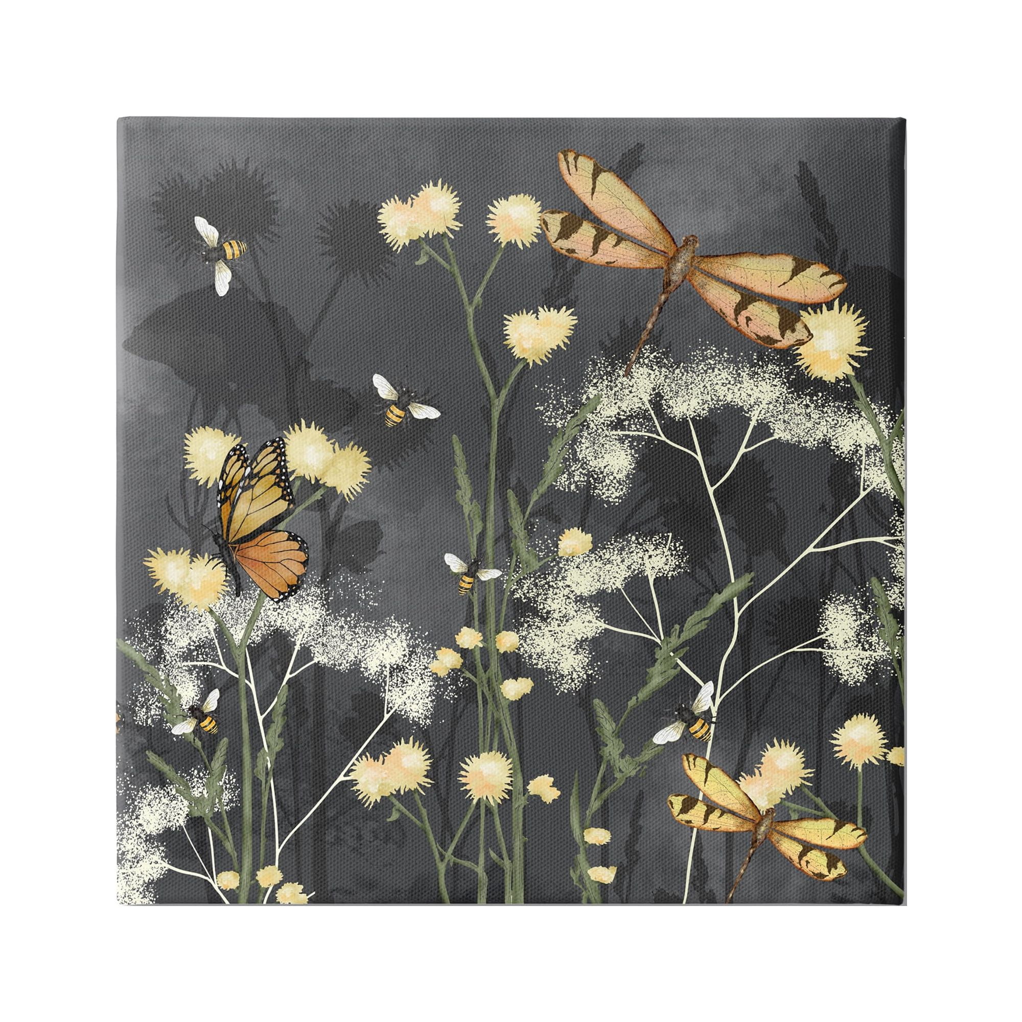 Stupell Industries Modern Herbs on Grey Botanical & Floral Painting Gallery Wrapped Canvas Print Wall Art, 36 x 36
