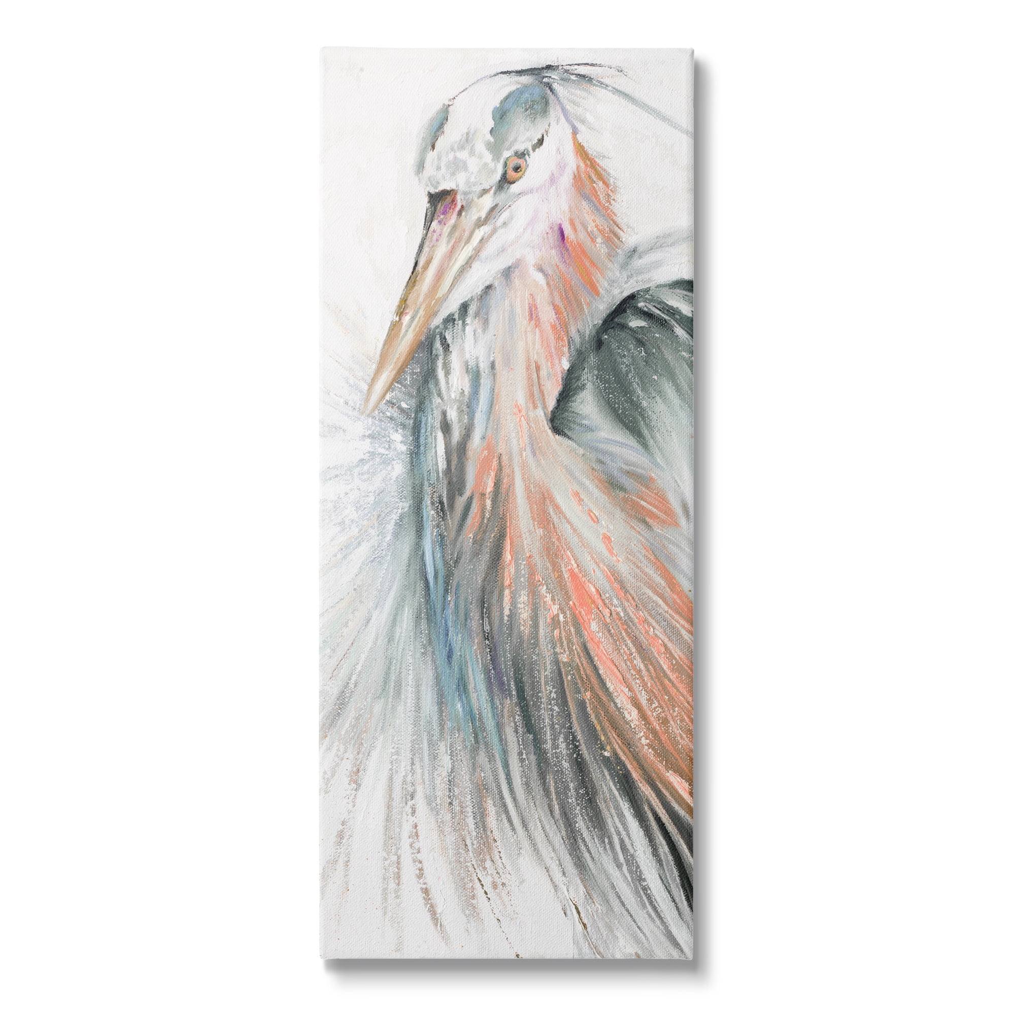 Stupell Industries Modern Heron Painting Animals & Insects Painting Gallery Wrapped Canvas Print Wall Art, 10 x 24