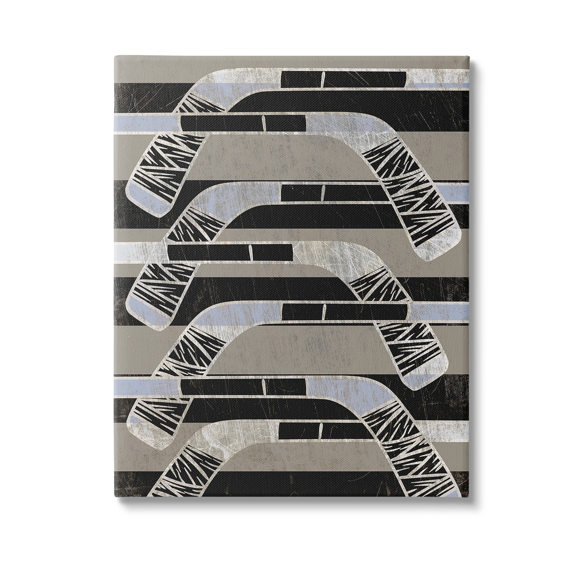 Stupell Industries Modern Hockey Sticks Sports Painting Gallery Wrapped Canvas Art Print Wall Art, 16 x 20