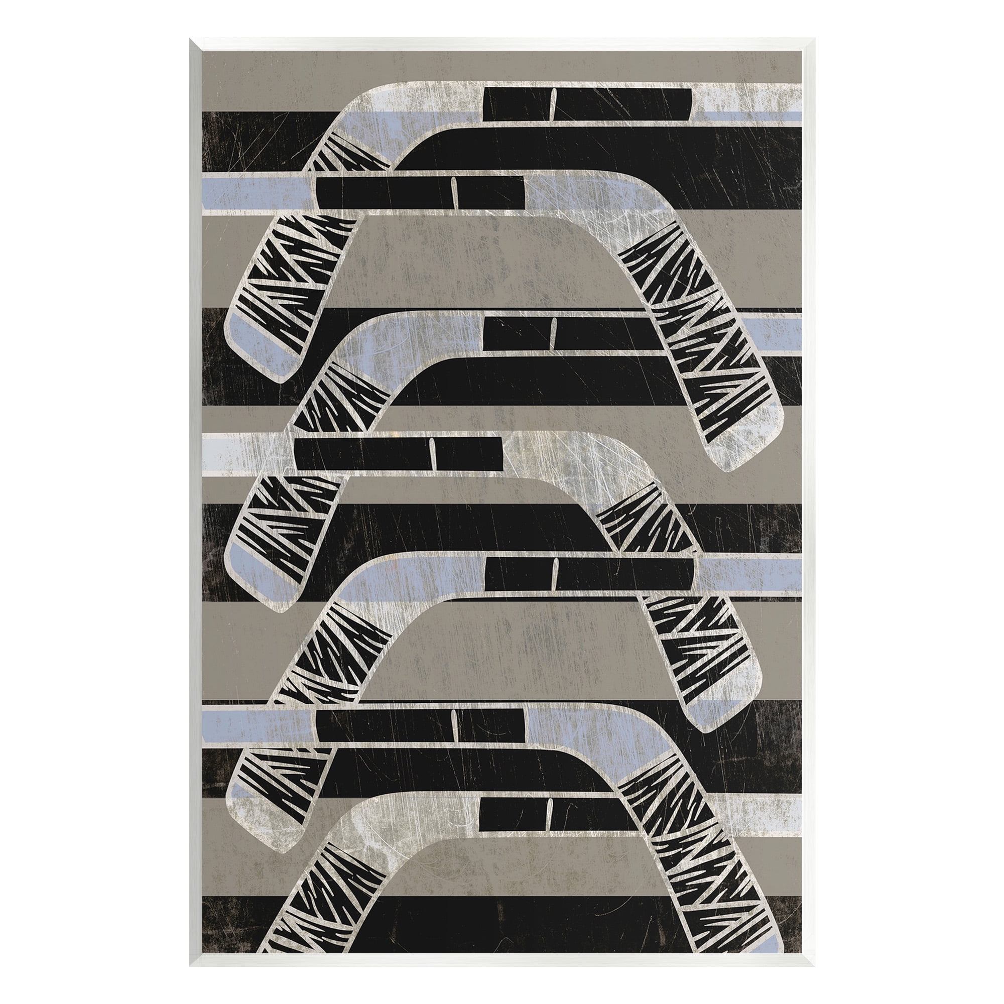 Stupell Industries Modern Hockey Sticks Sports Painting Unframed Art Print Wall Art, 10 x 15