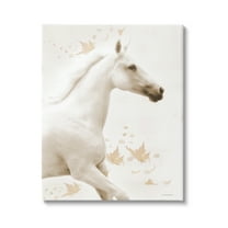 Stupell Industries Modern Horse & Leaves Animals & Insects Painting Gallery Wrapped Canvas Print Wall Art, 16 x 20