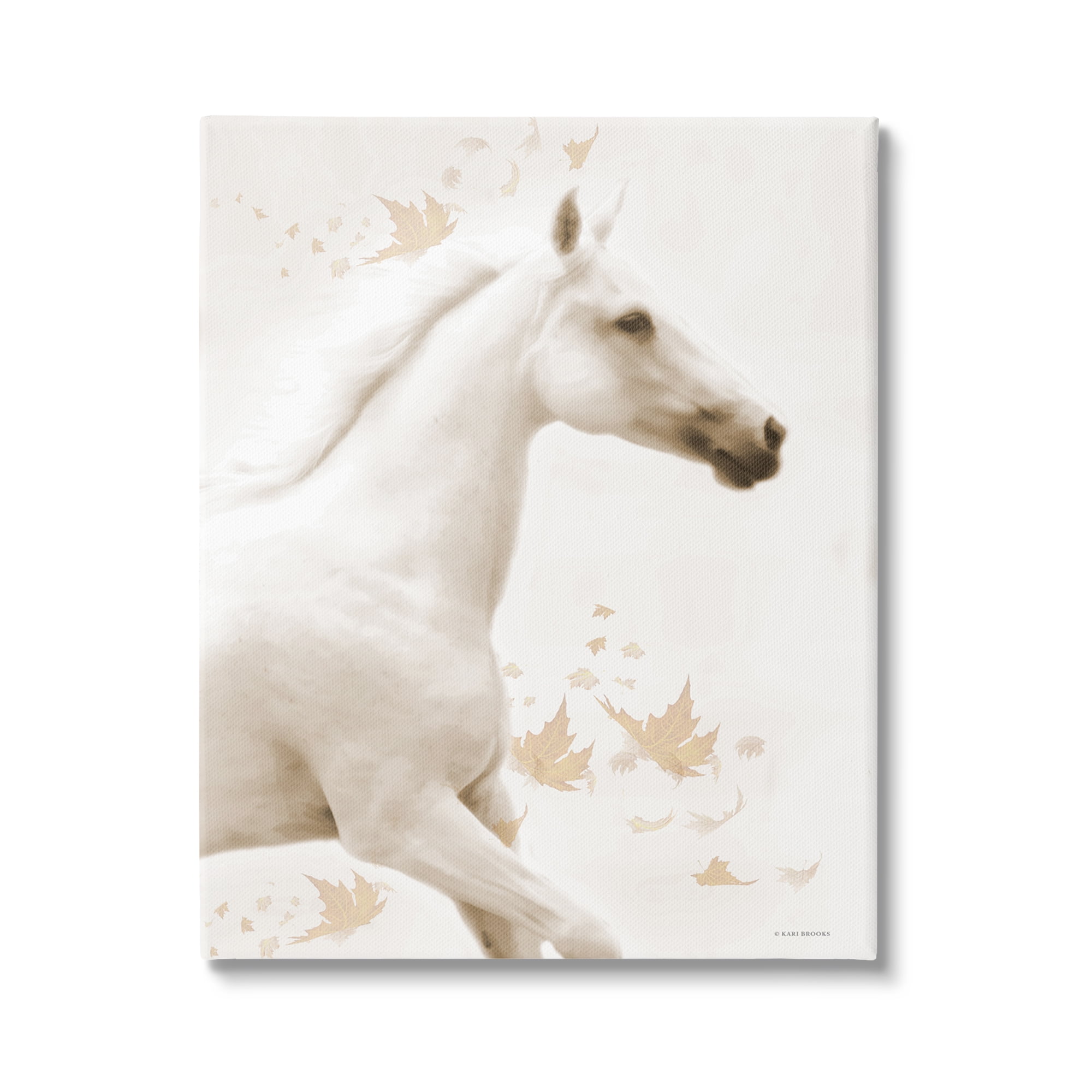 Stupell Industries Modern Horse & Leaves Animals & Insects Painting Gallery Wrapped Canvas Print Wall Art, 36 x 48