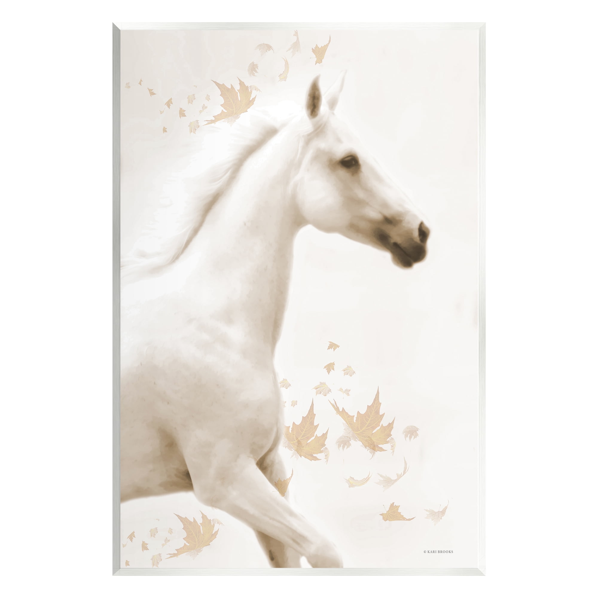 Stupell Industries Modern Horse & Leaves Animals & Insects Painting Unframed Art Print Wall Art, 13 x 19