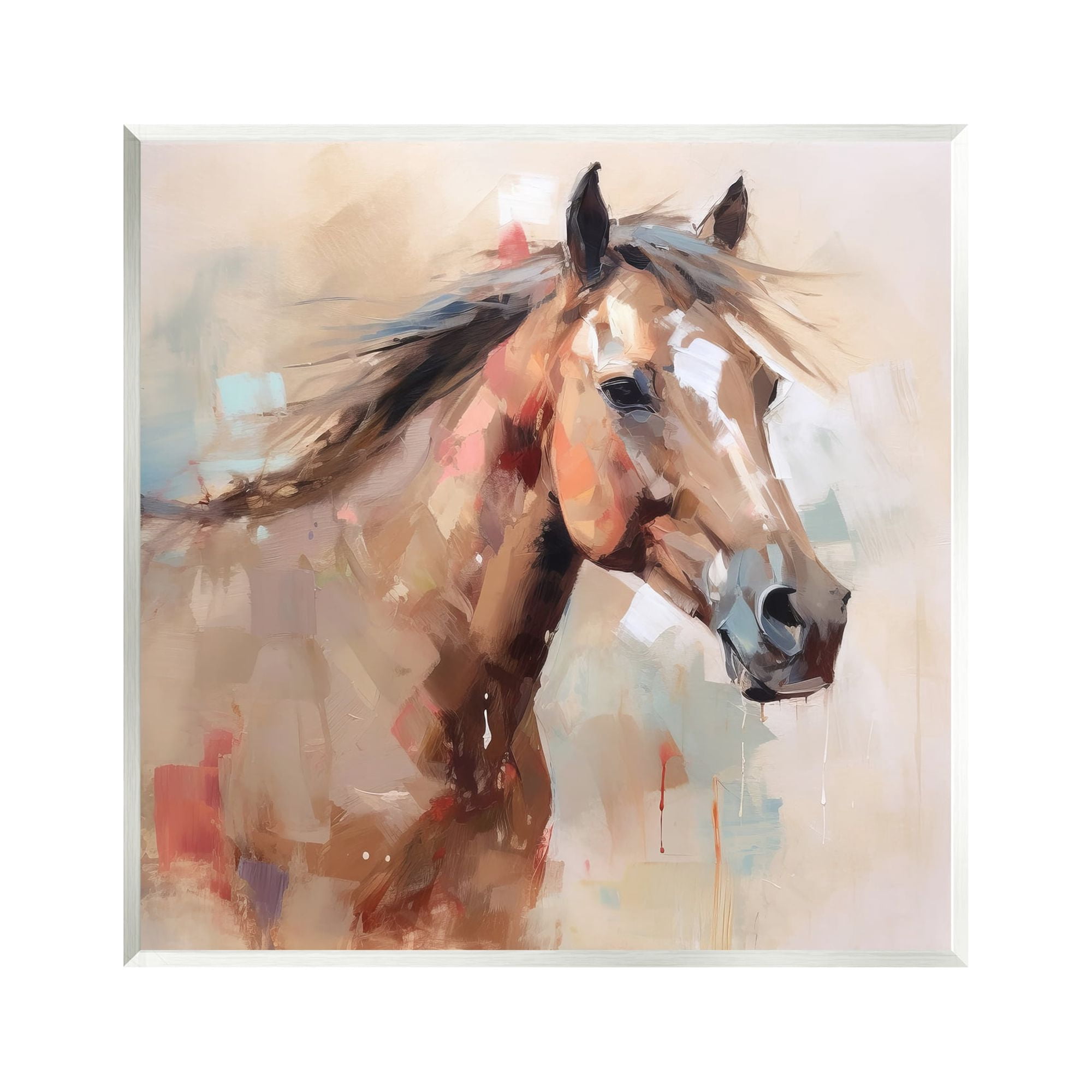 Stupell Industries Modern Horse Painting Animals & Insects Painting Unframed Art Print Wall Art, 12 x 12
