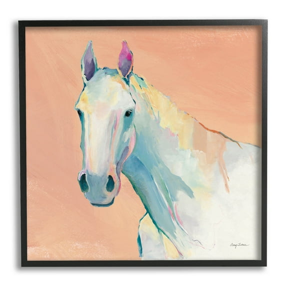 Stupell Industries Modern Horse Vivid Composition Painting Black Framed Art Print Wall Art, Design by Avery Tillmon