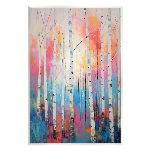 Stupell Industries Modern Hue Birch Forest Landscape Painting Unframed Art Print Wall Art, 10 x 15