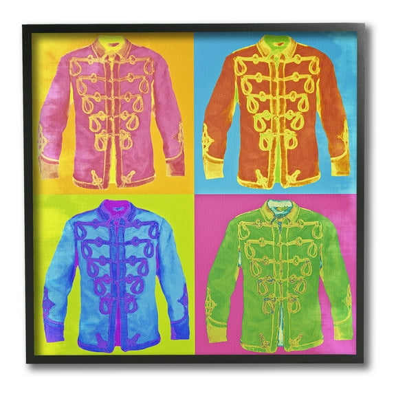 Stupell Industries Modern Hue Jackets Abstract Painting Black Framed Art Print Wall Art, 12 x 12