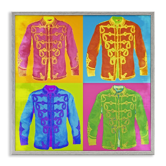 Stupell Industries Contemporary Modern Hue Jackets Gray Framed Giclee Art, 12 x 12, by Graffitee Studios