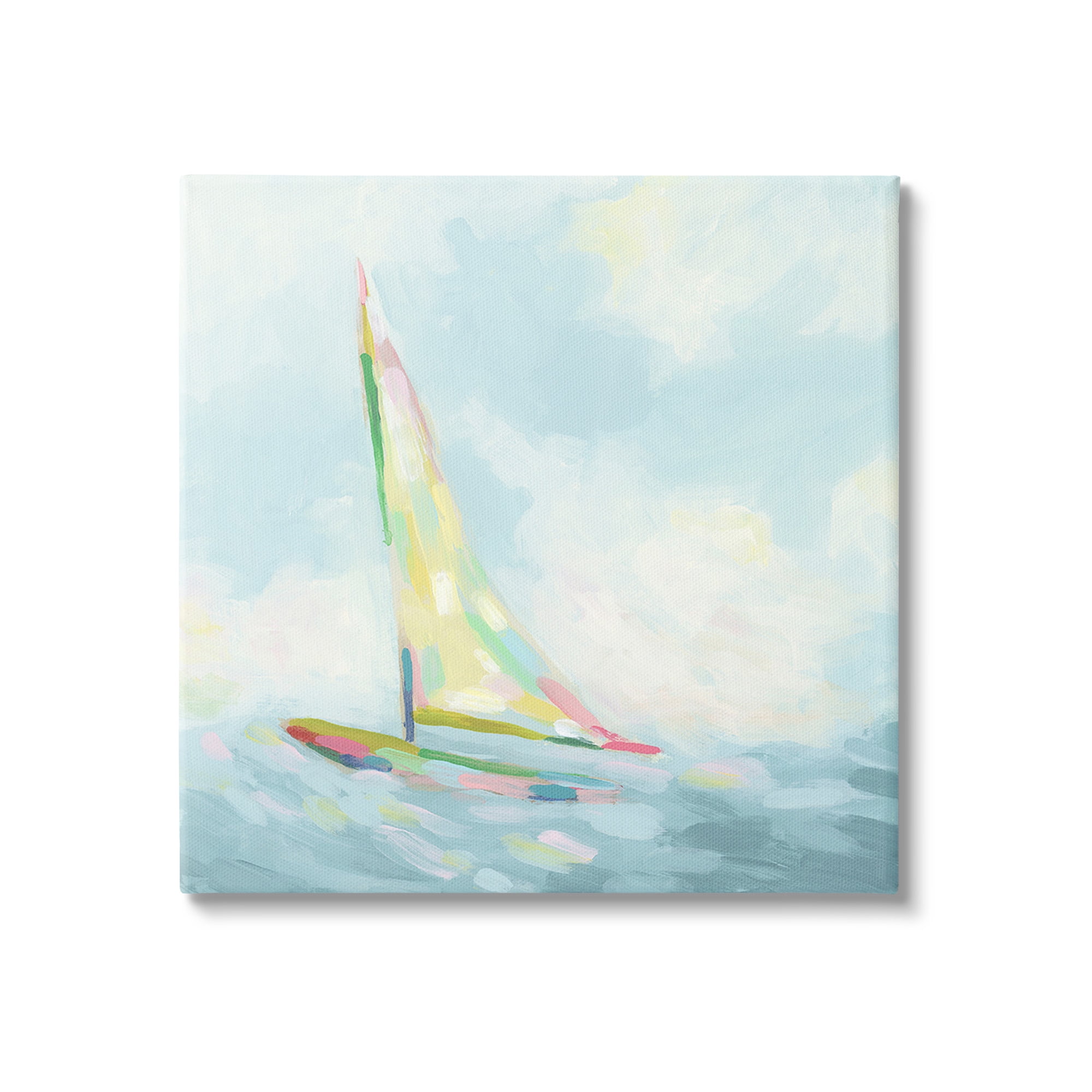 Stupell Industries Modern Hue Sailboat Nature Painting Gallery Wrapped Canvas Art Print Wall Art, 36 x 36
