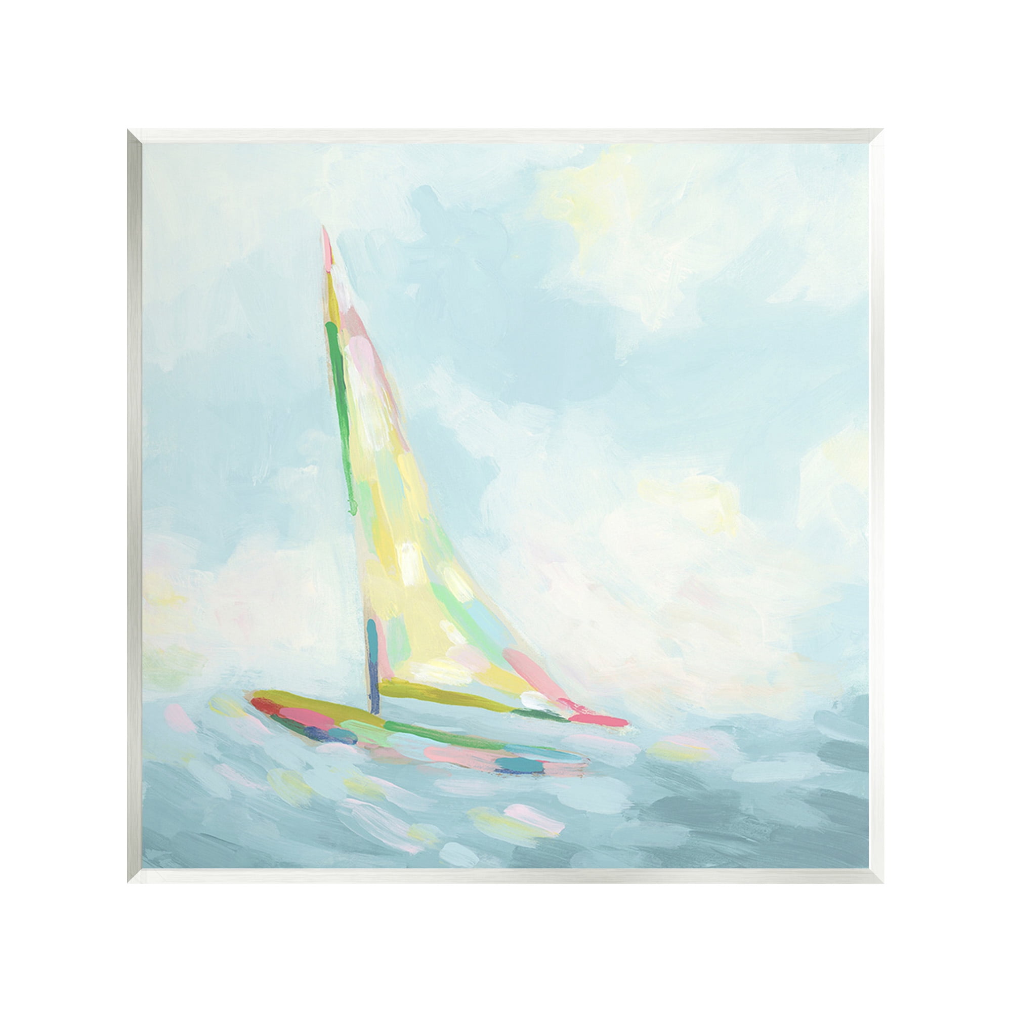 Stupell Industries Modern Hue Sailboat Nature Painting Unframed Art Print Wall Art, 12 x 12