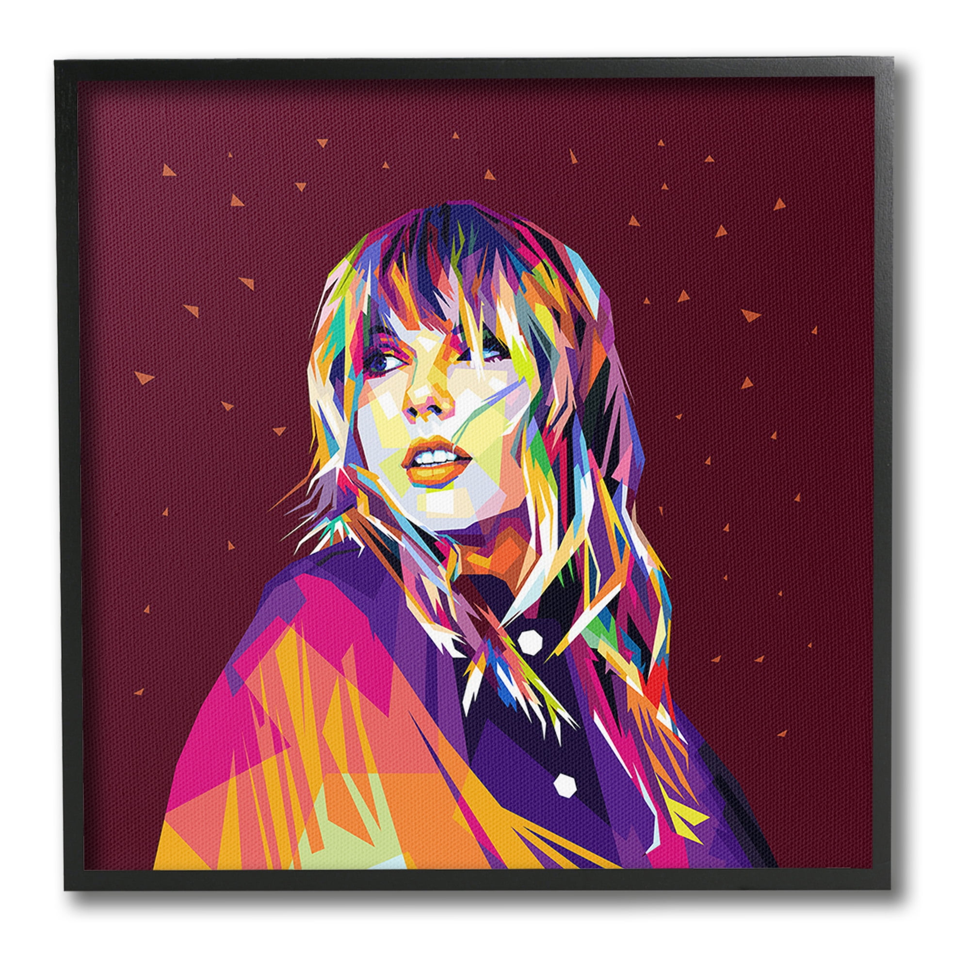 Stupell Industries Modern Hue Taylor Abstract Painting Black Framed Art Print Wall Art, 12 x 12